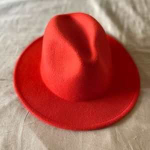 Tomato Red Felt Fedora